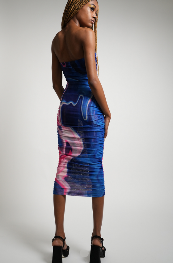 Strapless Hera Dress | Blue Hera Dress | THE STRAND SD